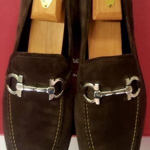 Men's Salvatore Ferragamo Suede Bit Loafers, Sz10
